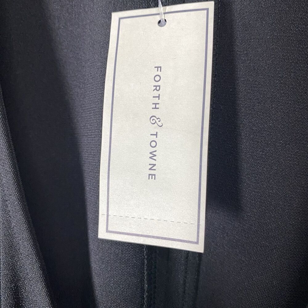 Forth & Towne Prize XS Short Sleeve little Black Dress v-neck extra small - Picture 3 of 11